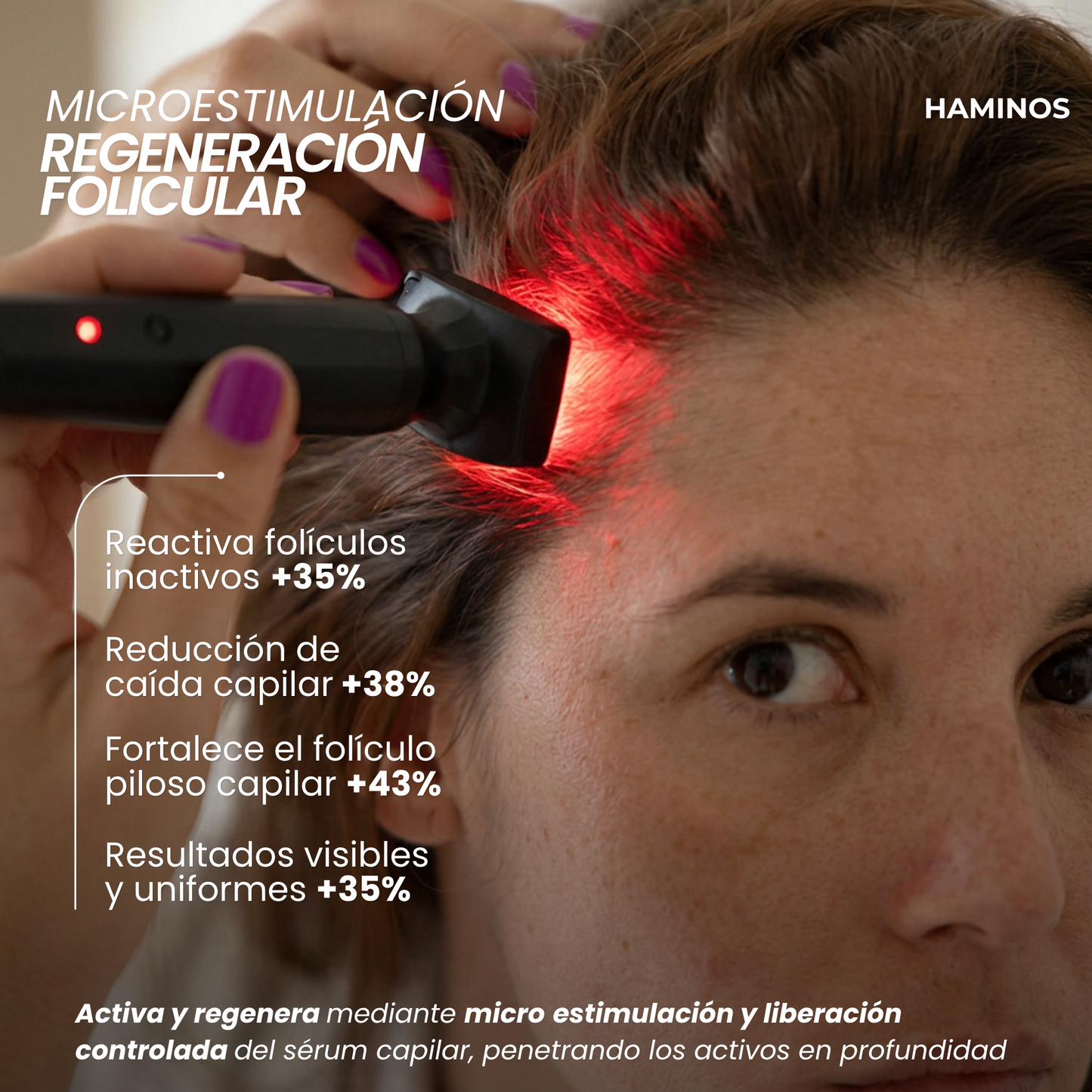 Derma Stamp Crecimiento Capilar Femenino | Microneedling con Sérum Hair Growth