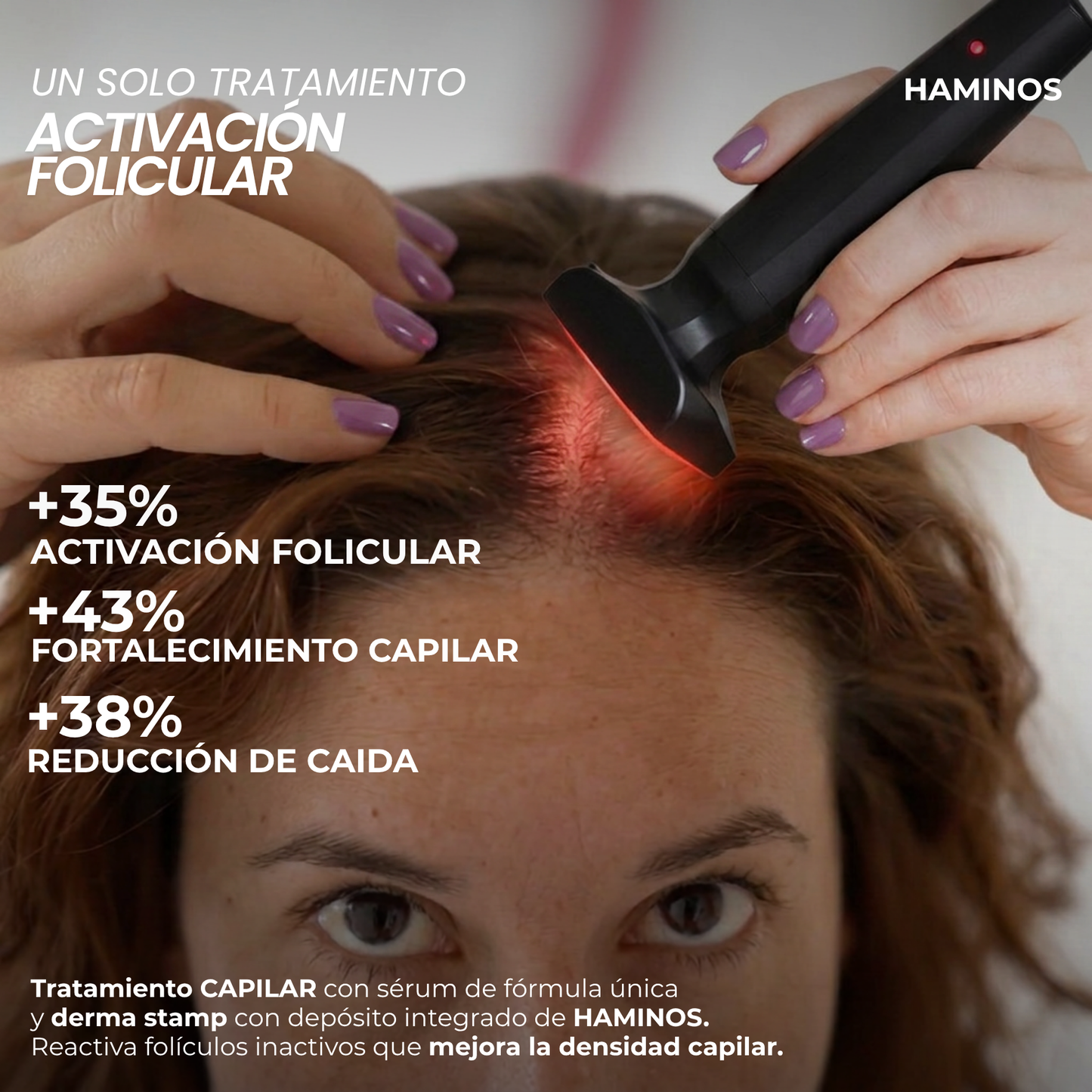 Derma Stamp Crecimiento Capilar Femenino | Microneedling con Sérum Hair Growth
