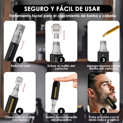 Derma roller con depósito de serum, negro 0.50mm