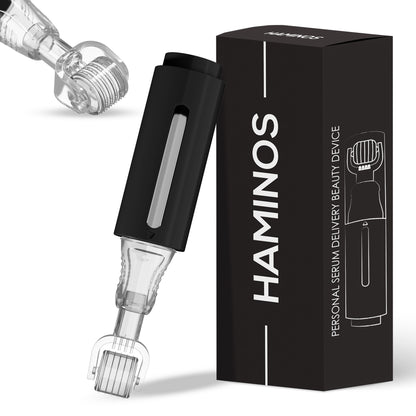 Derma roller con depósito de sérum, negro | Haminos®️